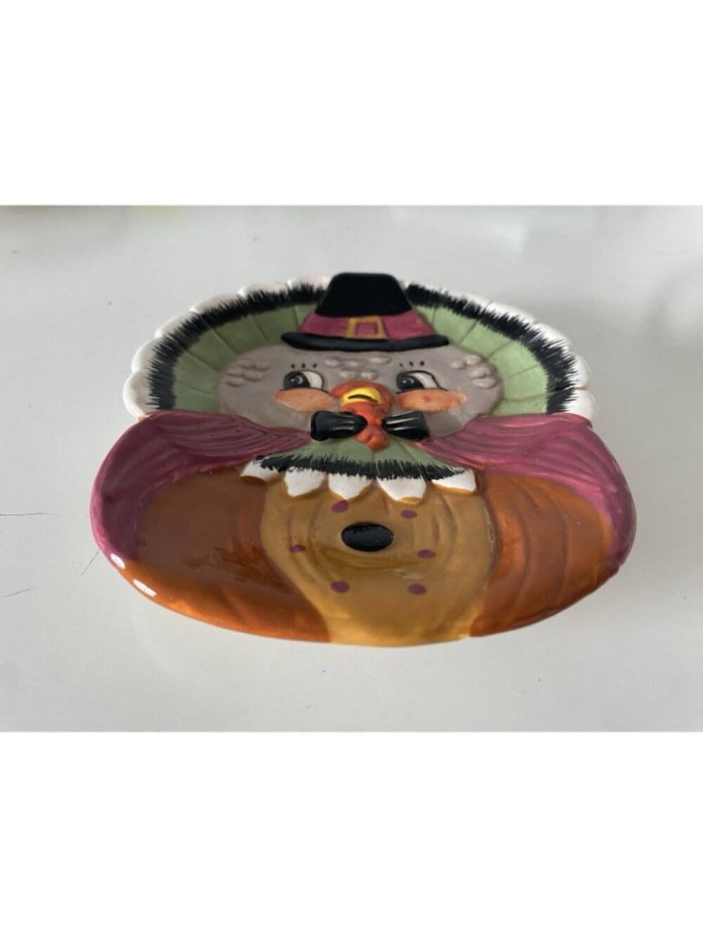 Johanna Parker Fall Thanksgiving Turkey Pilgrim Hat Ceramic Spoon Rest NEW - Picture 4 of 8